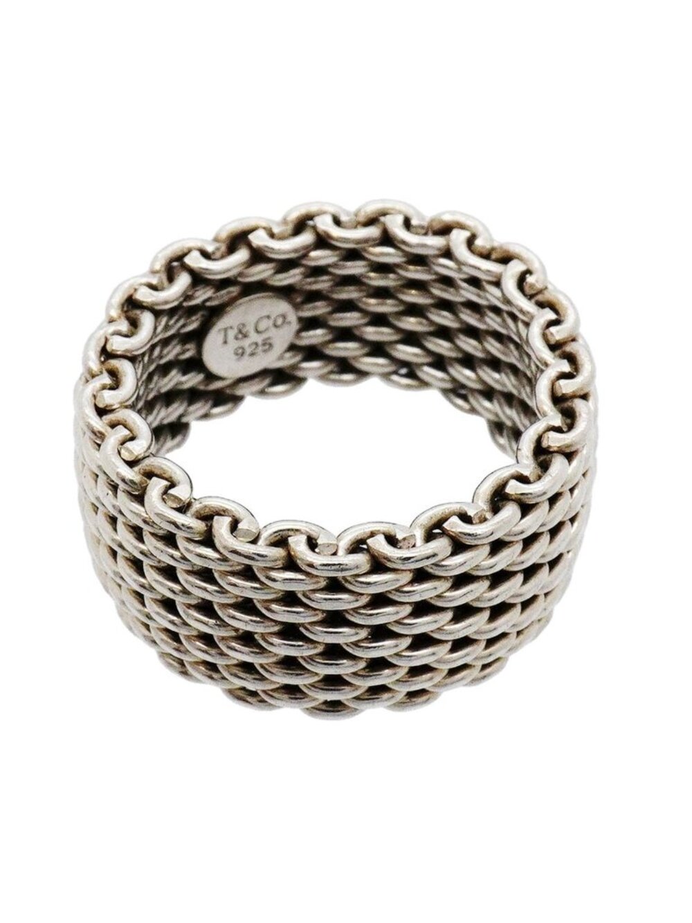 Tiffany & Co Ring Somerset Mesh 925 Sterling Silver